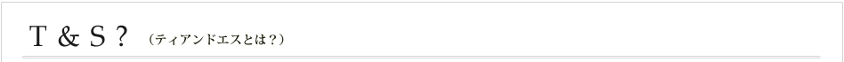 T&S?　（ティアンドエスとは？）